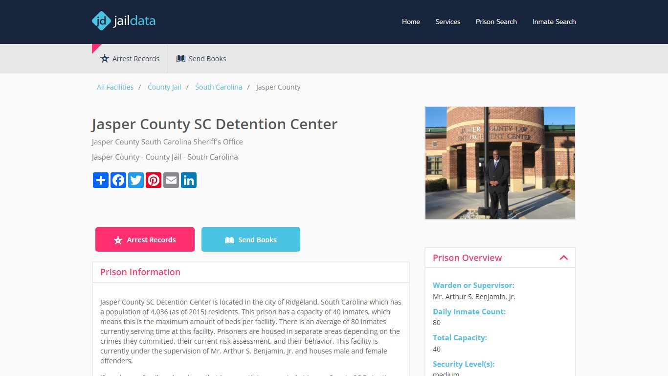 Jasper County SC Detention Center Inmate Search and Prisoner Info ...